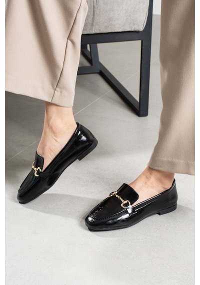 Wolk Shoes Hend Kadın Tokalı Loafer Babet Siyah - 852246869 Siyah
