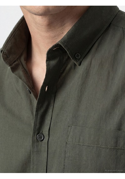Lcwaıkıkı Classic Haki Regular Fit Gabardin Erkek Gömlek
