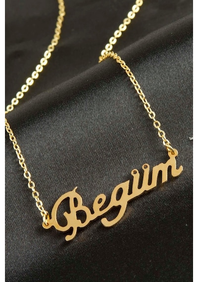 Ilkeshop Begüm İsimli Kolye -sarı altın