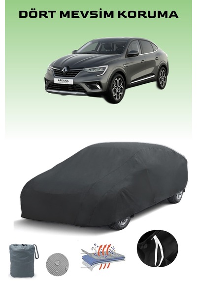 Siyah, Renault Arkana 2019 - 2021, Araba Brandası, Oto Örtüsü, Araba Çadırı Siyah