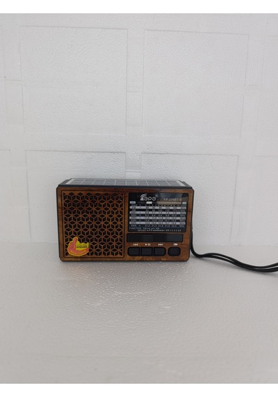 Solar Fm Radyo Bluetooth Hoparlör Mp3 Çalar Usb.tf.aux Çalar El Feneri - Kahverengi- Tek Ebat