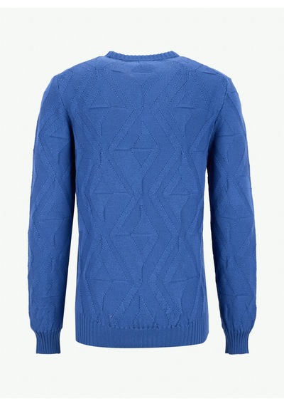 Alpha Studio Mavi Erkek Bisiklet Yaka Regular Fit Geometrik Desenli Kazak Au-3080c Crewneck Merıno Urban Knıt Alpha Studio Mavi Erkek Bisiklet Yaka Regular Fit Geometrik Desenli Kazak Au-3080c Crewneck Merıno Urban Knıt