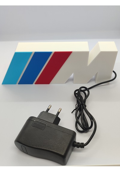 M Logo Masa Lambası Beyaz - Mavi