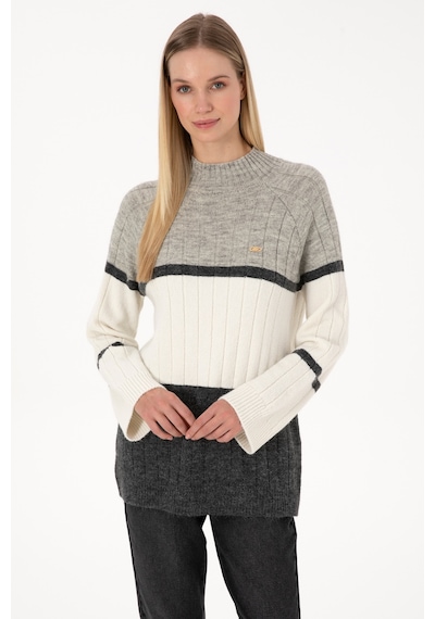 U.s. Polo Assn. Kadın Gri Melanj Kazak /triko 50314841-vr086 Grı Melanj