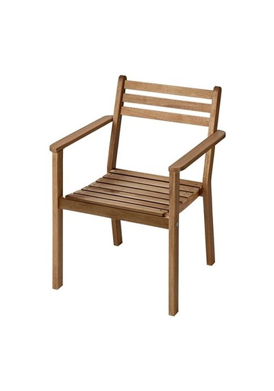 Ikea Askholmen Kolçaklı Sandalye, Koyu Kahve, Mindersiz Koyu Kahverengi
