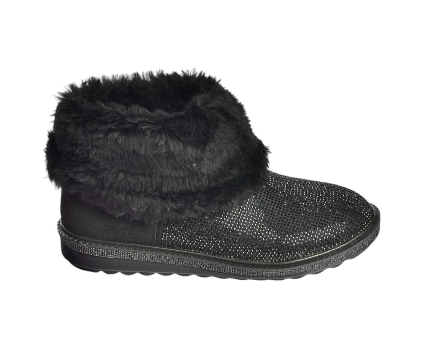 Fox Shoes V250014702 Siyah Süet Tüylü Kadın Bot Siyah-Süet