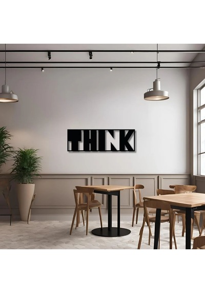 Sanatsal Metal Tablo Think Metal Duvar Tablosu İmza