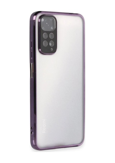 Xiaomi Redmi Note 11 Kılıf Razer Lensli Silikon - Mor 0.2M-Çok Renkli