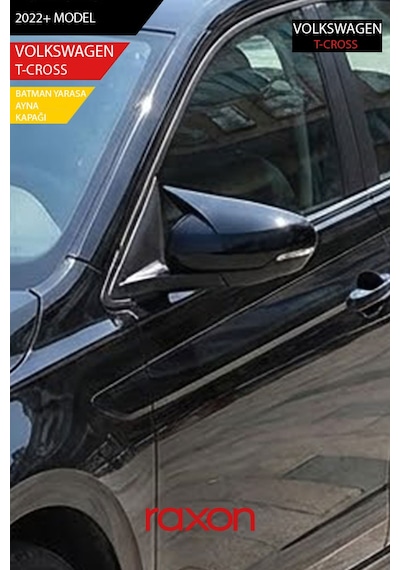 Volkswagen T-cross 2022+ Batman & Yarasa Ayna Kapağı Parlak Piano Black Sport