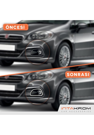 intakrom Fiat Linea Krom Sis Farı Çerçevesi 2 Parça 2012 ve Üzeri