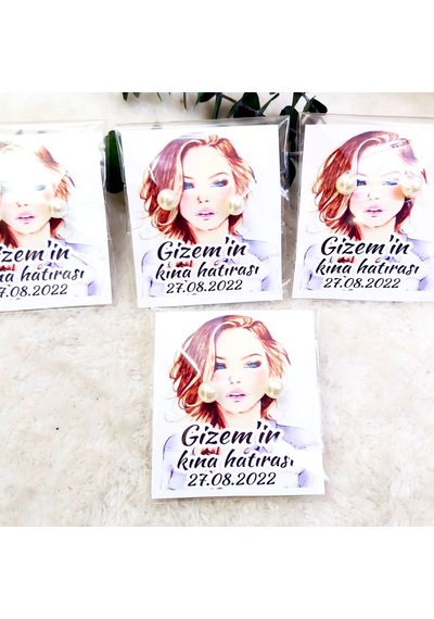 Hayaller Dükkanı Kına Gecesi Hediyelik İnci Küpe İsme Özel Ambalajında 30 Adet