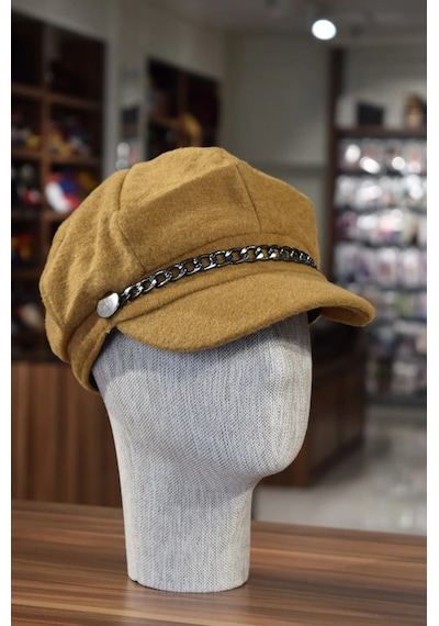 Shopiolog Kadın Denizci Şapka Kışlık Kaşe