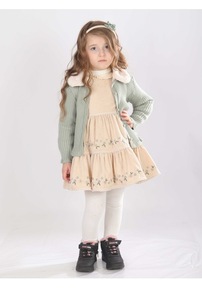 Xo Kids Kız Çocuk Elbise 1-5 Yaş 4801 Mint