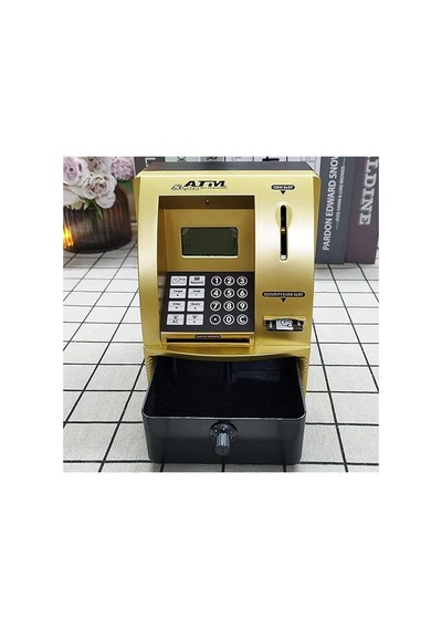 Lcd Ekran Atm Şifreli Kumbara Kağıt Demir Para Girişli Kartlı Sesli Yönlendirme Takvim Saat