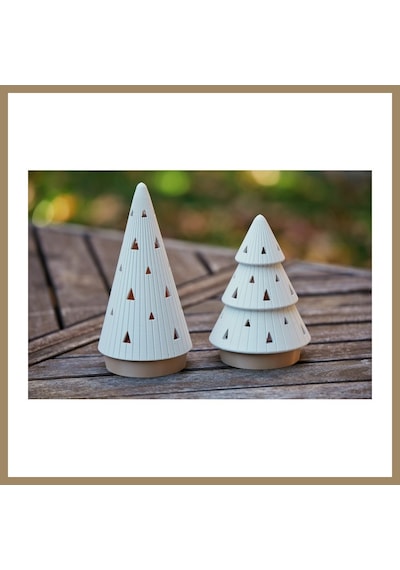 Bezos Modern Çam Ağacı Formlu Tealight Mumluk Seti Yılbaşı Dekoratif Mum Tutucu 22 Çok Renkli