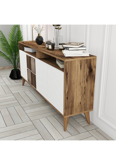 Milan 160cm Konsol - Ceviz / Beyaz