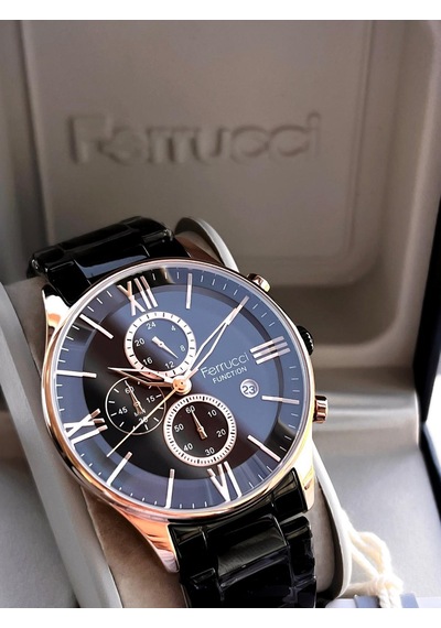 Ferrucci 2 Yıl Garantili Çelik Kordon İç Kadran Özellikleri Aktif 3 Atm Erkek Kol Saati Ef.14079.03 Rose Gold