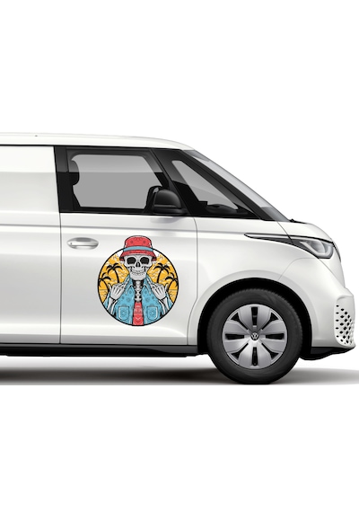 Tatilde Kurukafa Hawai Sticker - Plaj Araba Oto Karavan Motosiklet Cam Sticker - 00119 50x46 Cm