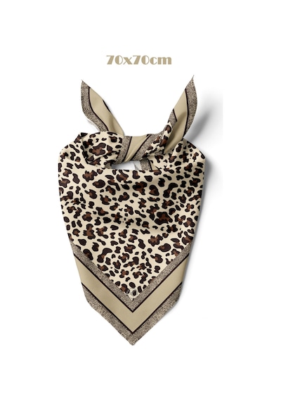 Leopar Tutkusu Desen 70 70cm Bandana/fular Çok Renkli