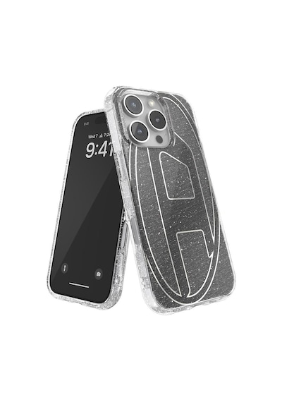 Diesel Apple iPhone 16 Pro Uyumlu Oval D Simli Kılıf - Siyah