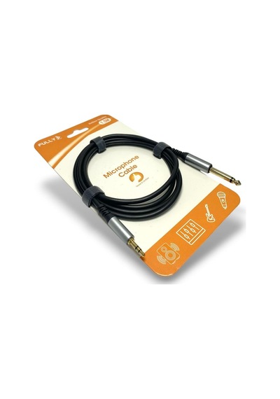 Fully 1.5metre 6.3mm Mono - 3.5mm Stereo Kablo - Siyah