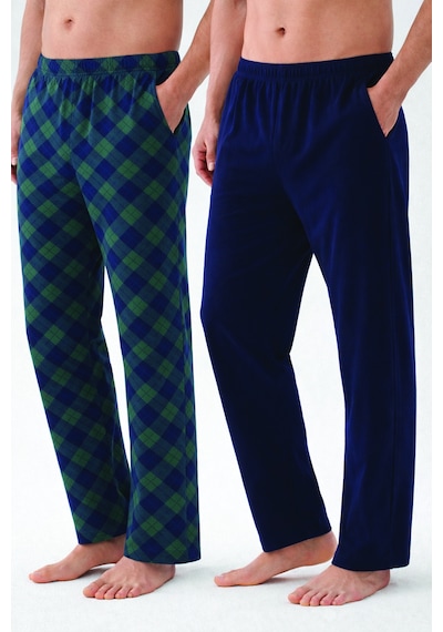 Erkek Pamuklu 2'li Tek Alt Pijama Ke10001 Lacivert