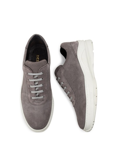 Deery Hakiki Süet Gri Sneaker Erkek Ayakkabı - 01879Mgrıc01 Gri