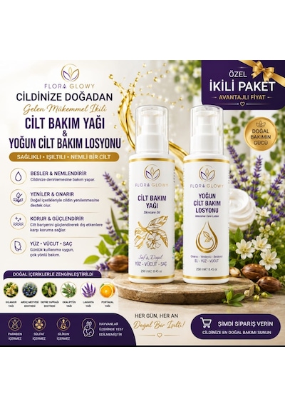 Süper İkili Yoğun Cilt Bakım Losyonu & Cilt Bakım Yağı 250 Ml.