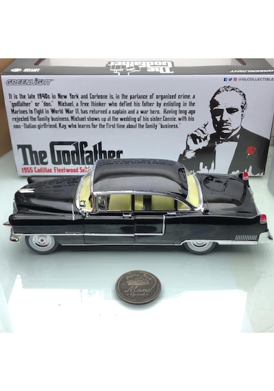 1955 Cadillac Fleetwood The Godfather Black 1 18 Greenlight