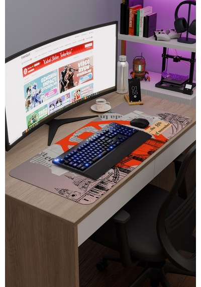 V For Vendetta 2 V3 90x40 Xxl Gaming Kauçuk Kaymaz Taban Mouse Pad Fare Altlığı