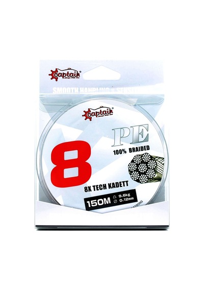 Captain X8 Kadett Tech Pe 8 Örgü Spin İpi 150mt Dark Green Standart - 0.18 Mm