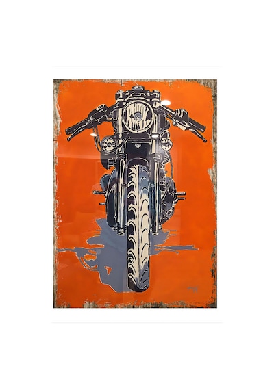 Motosiklet Modern Ahşap Tablo 25 Cm X 35 Cm