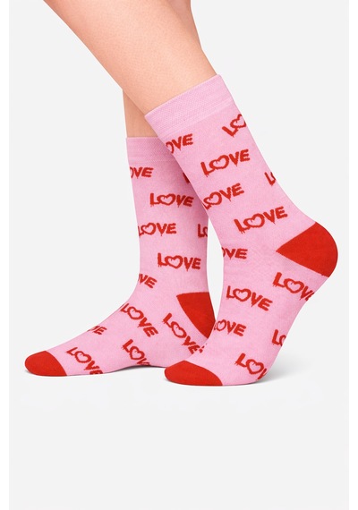 Carnaval Socks Love Yazılı Sevgililer Günü Temalı Pembe Soket Çorap 2000386