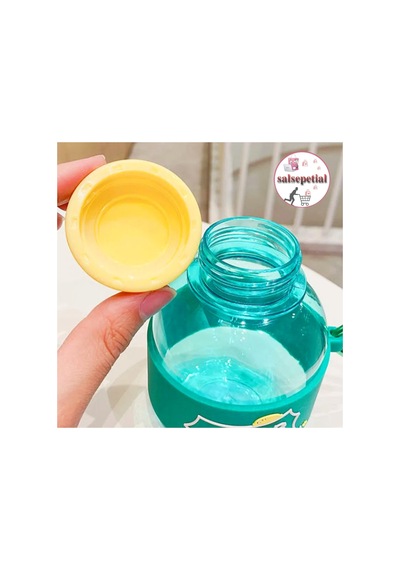Mini Renkli Su Şişesi 350ml Figürlü Renkli Mini Suluk Matara 350ml Turkuaz