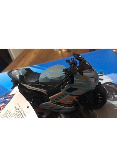 Oyuncak Sürtmeli Polis Motorsikleti 15 Cm Haki Gri Model Motorsiklet