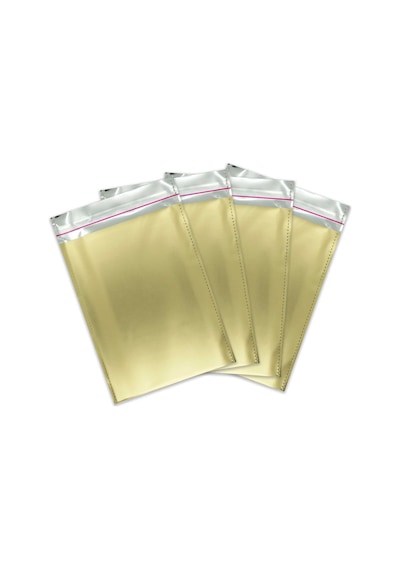 Showparty Lüx  Yapışkanlı Hediye Paketi Lüks Metalize Poşet Gold 30 x 35 CM 10 Adet
