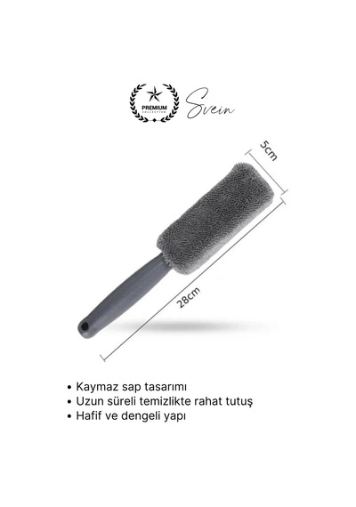 Mikrofiber Jant Temizleme Fırçası Mikrofiber Detaylı Temizlik Çizmez Oto Lastik Yumuşak Detailing