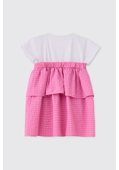 Panço Kız Bebek Beyaz-pembe Elbise 2611gb26064