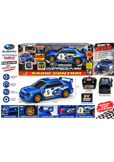 Subaru Impreza Wrc Uzaktan Kumandalı Araba 1:15 Ölçek Mavi