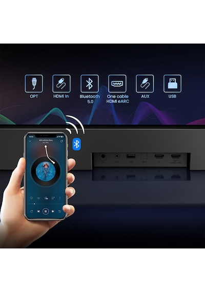 Oxs S5 Dolby Atmos   3.1.2 Soundbar - HDMI eARC, Dahili Subwoofer, Bluetooth, Çok Kablolu Bağlantı