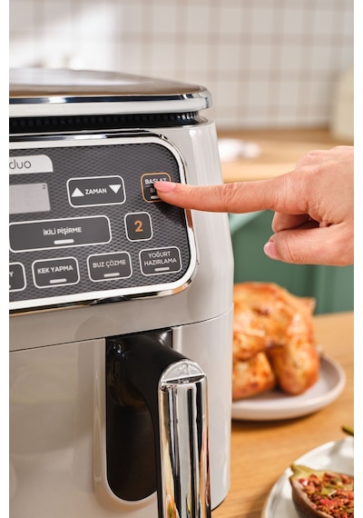 Karaca Air Pro Cook Duo Ev Yemeği Xxxl 8 Kişilik Airfryer 4 + 4 L
