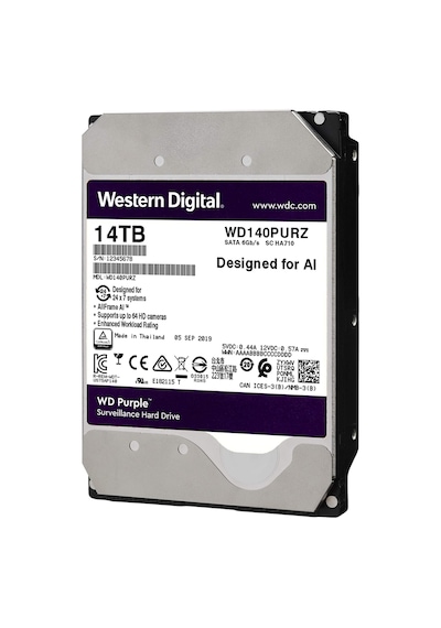 WD Purple WD140PURZ 3.5" 14 TB 7200 RPM SATA 3 HDD