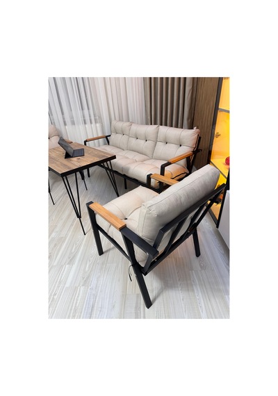 Güneş Balkon, Bahçe - Metal Kanepe Koltuk Takımı 3+1+1 + Masa Yemek Masası Güneş Balkon, Bahçe - Metal Kanepe Koltuk Takımı 3+1+1 + Masa Yemek Masası
