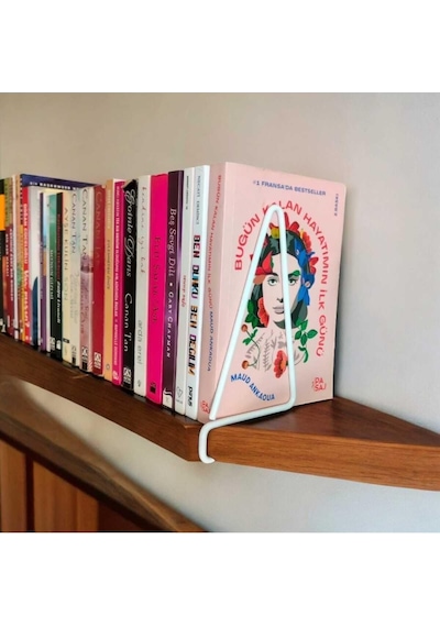 Eceaksesuar Kitap Tutucu Ve Metal Kitap Desteği 2'li Paket Beyaz