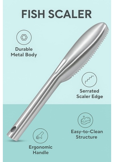 Busstier Balık Pul Soyacağı Metal Gövde Dişli Yapı Hızlı Pul Temizleme Aparatı Ergonomik Saplı Pratik Balık T Diğer