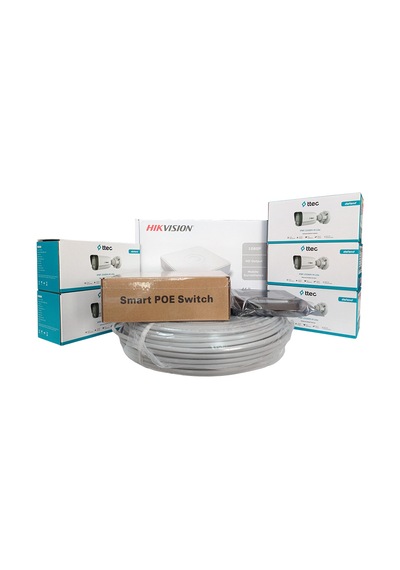 Hikvision 5'li İp Güvenlik Kamerası Seti, Mikrofonlu, Uzaktan İzleme, Gece Görüş