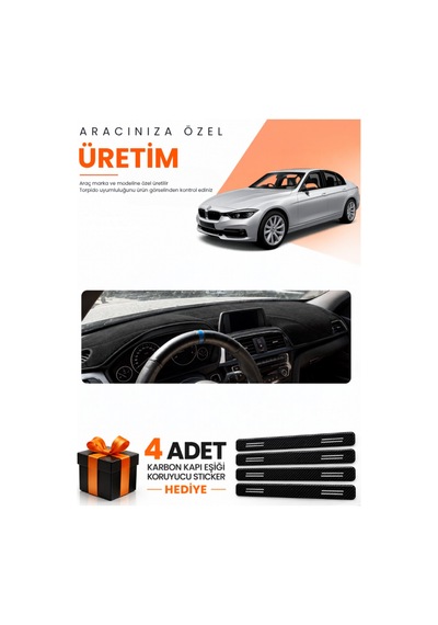 Bmw F30 2010-2018 Uyumlu Torpido Koruma Örtüsü Oto Kılıfı - Siyah