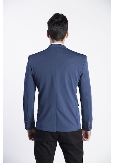 Sposo 5108 Dar Kalıp Yarım Astarlı Mavi Erkek Blazer Ceket Mavi