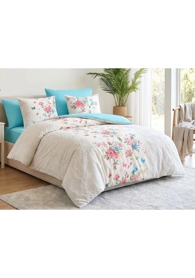 Biçomi Butterfly %100 Pamuk Ranforce Çift Kişilik Nefes Alan Terletmeyen Konfor Nevresim Takımı Çok Renkli