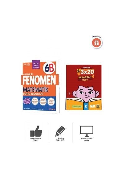Fenomen 2027 6. Sınıf Matematik B Soru Bankası Ve 3x20 Paragraf Deneme Bigelio Yayıncılık
